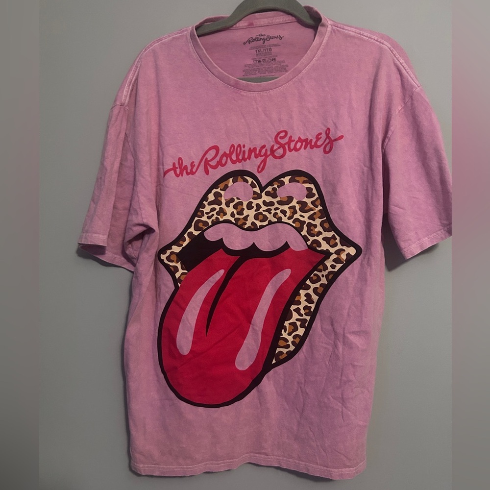 The Rolling Stones Leopard vintage wash t shirt size 1x NWOT